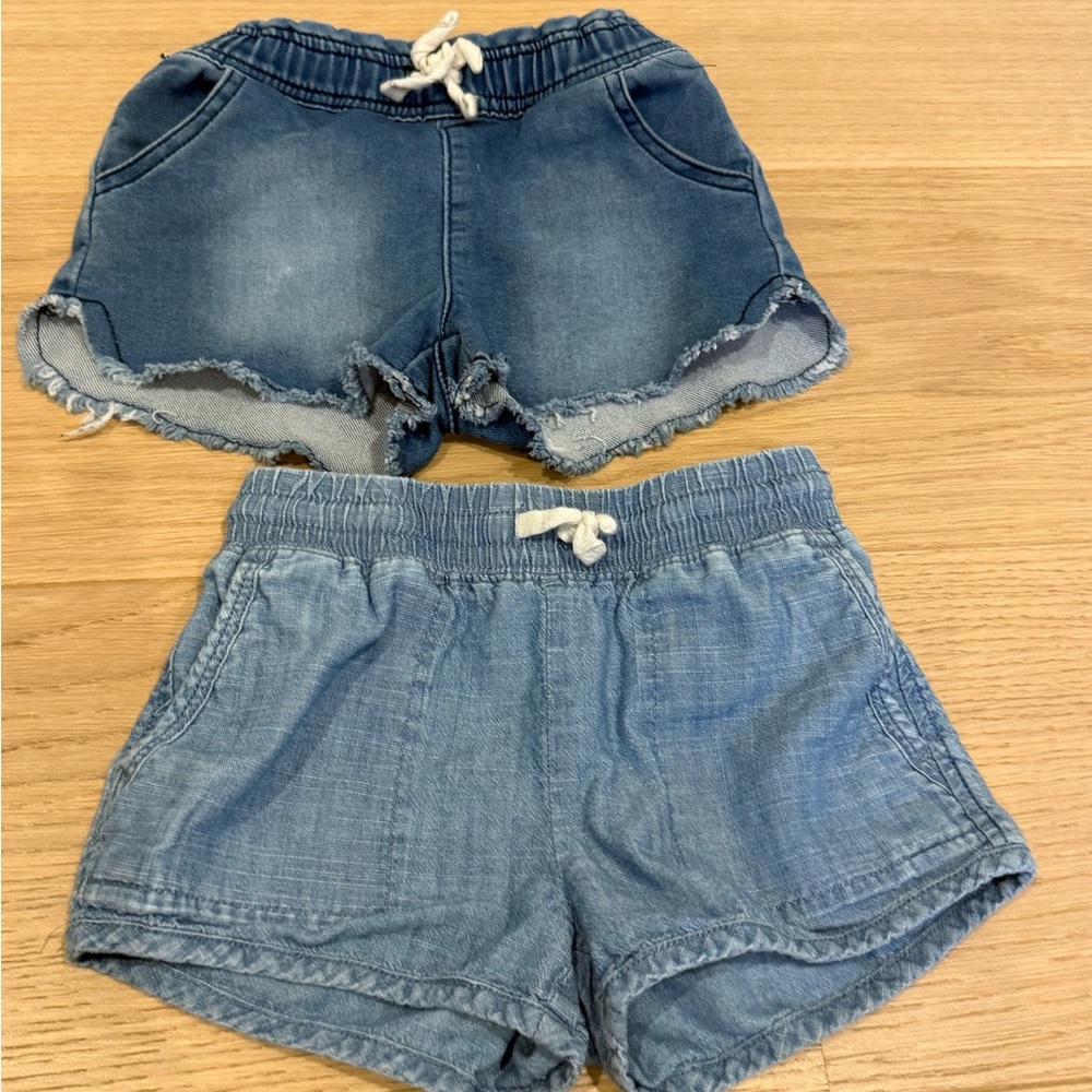 2 pairs of girls denim shorts - size 5